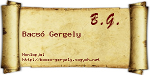 Bacsó Gergely névjegykártya